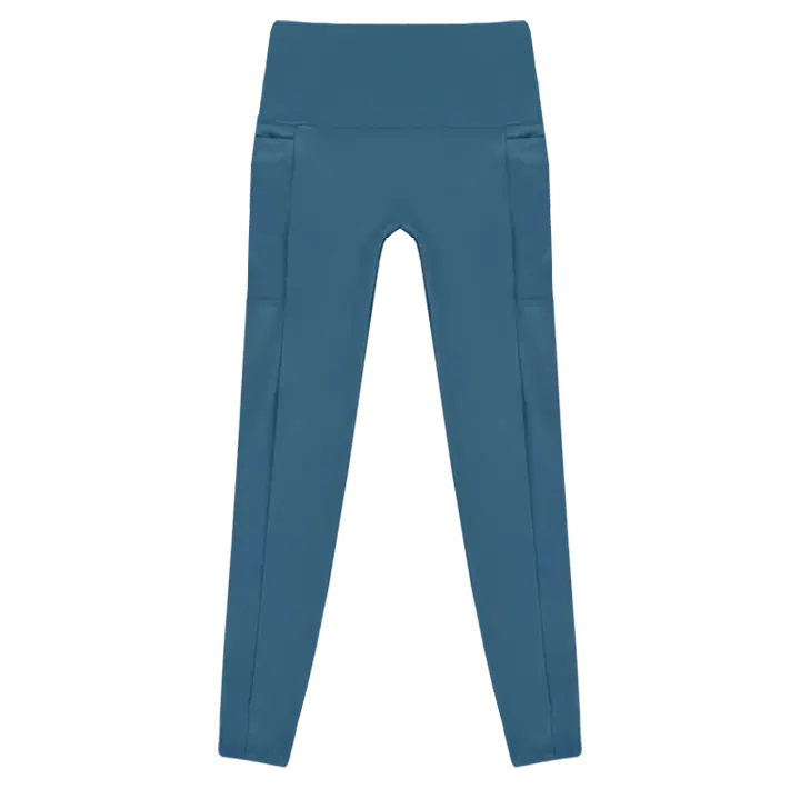 A flat lay image of the Allawah Leggings in the colour Resort, showcasing side pockets and a seamless front