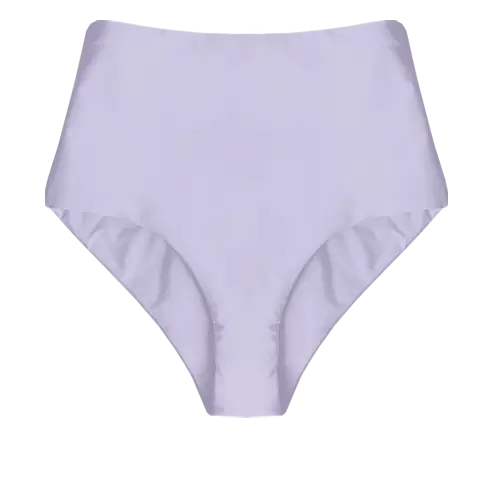 A flat lay image of our high waisted swim bottom Ellin in the colour Mauve