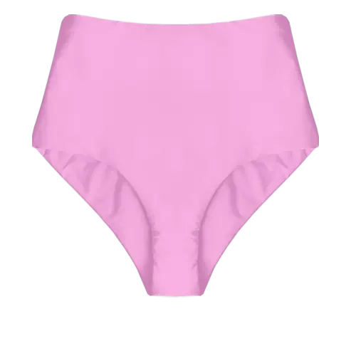 A flat lay image of our high waisted swim bottom Ellin in the colour Sugar Pink