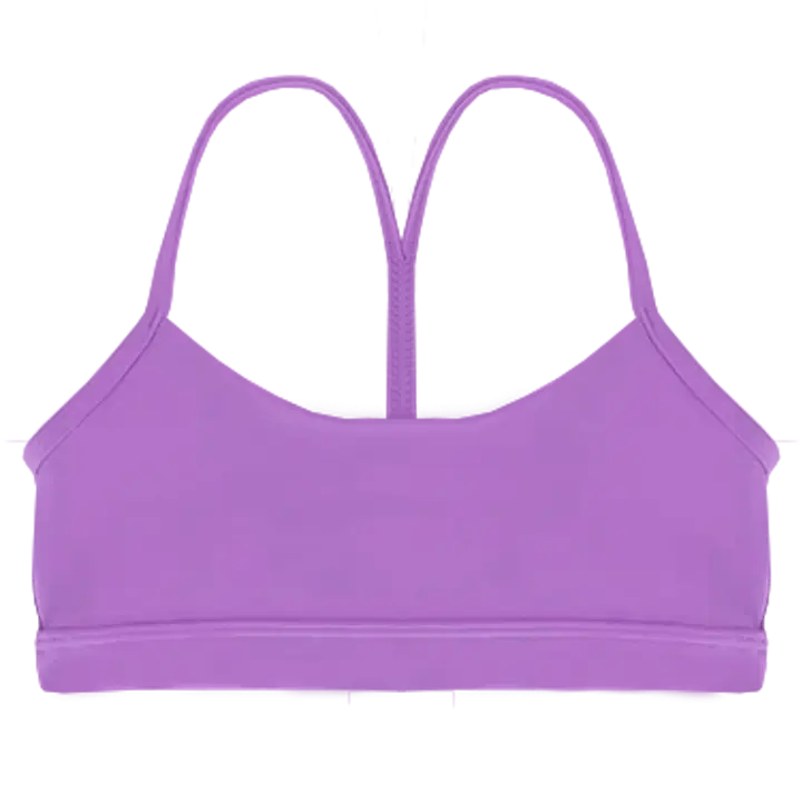 A flat lay image of the Inala Crop in the colour Lavender