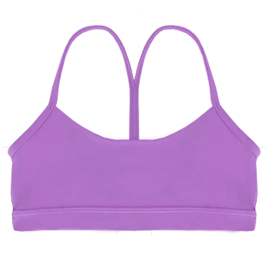 A flat lay image of the Inala Crop in the colour Lavender
