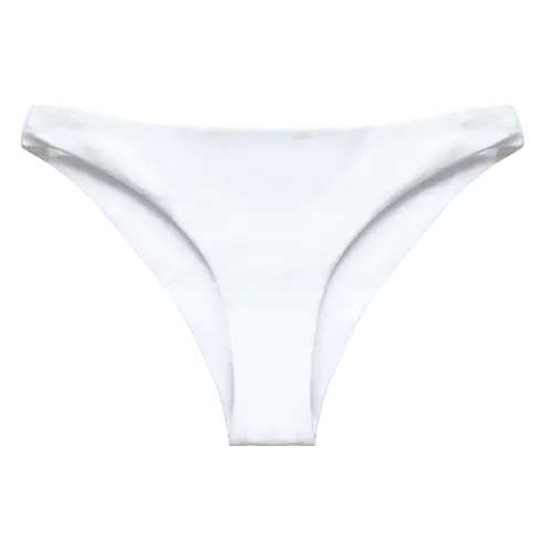 A flat lay image of our classic swim bottom Kaiya in the colour White