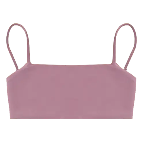 A flat lay image of our bandeau style swim top Kirra in the colour Blush