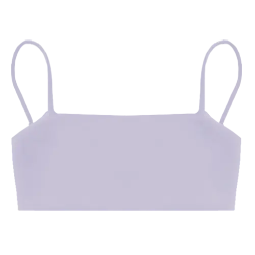 A flat lay image of our bandeau style swim top Kirra in the colour Mauve