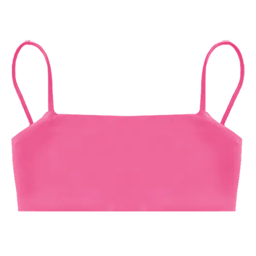 A flat lay image of our bandeau style swim top Kirra in the colour Watermelon