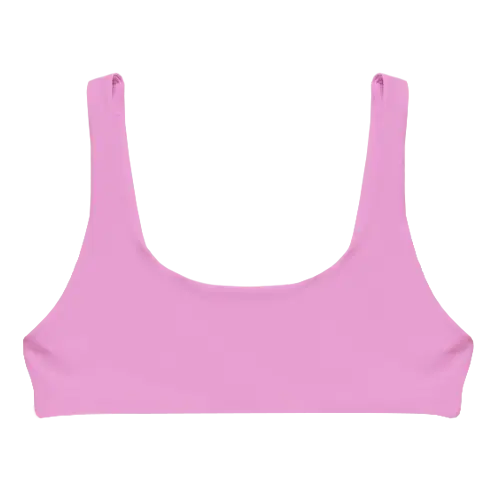 A flat lay image of our sporty style swim top Lowanna in the colour Sugar Pink