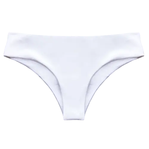 Flat tay Image of our Boyleg Style Maali Swim Bottom in the colour White