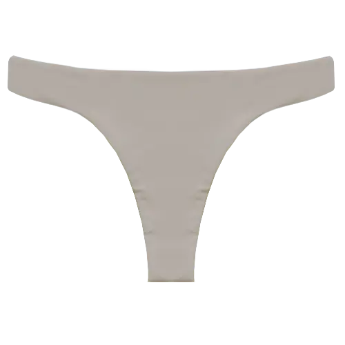 A flat lay image of our cheekiest swim bottom Tau in the colour Taupe